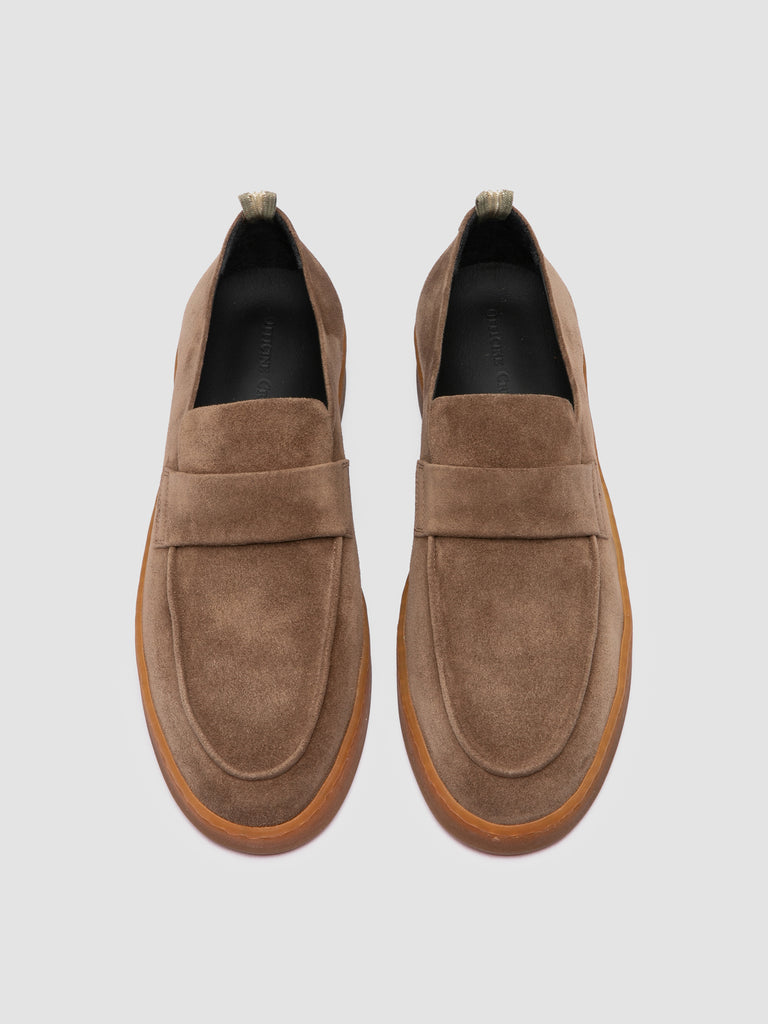 AMBRIE 001 - Brown Suede Penny Loafers
