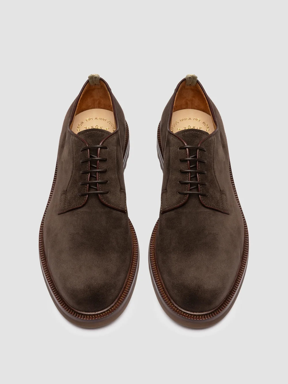 ASTON FLEXI 001 - Braune Derby-Schuhe aus Wildleder - image 2,side view