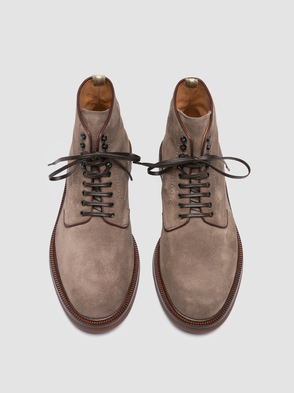 ASTON FLEXI 003 - Taupefarbene Schnürstiefel aus Wildleder - image 2,side view