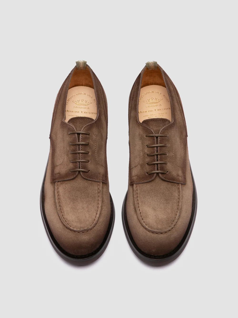 BALATA FLEXI 001 - Brown Suede Derby Shoes - image 2,side view