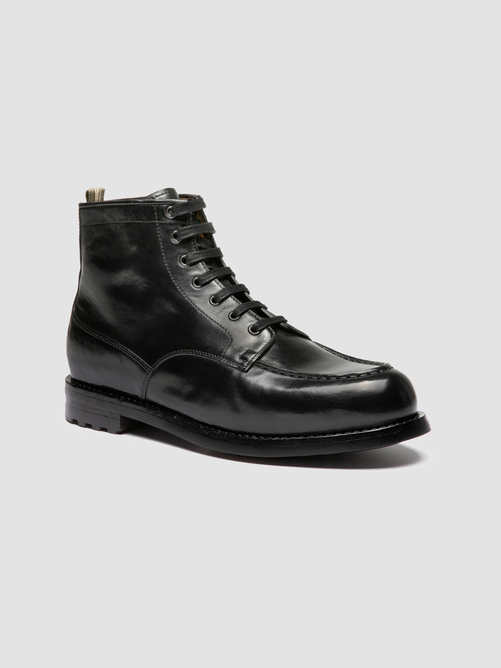 BALATA FLEXI 002 - Black Leather Lace Up Boots - image 3,side view