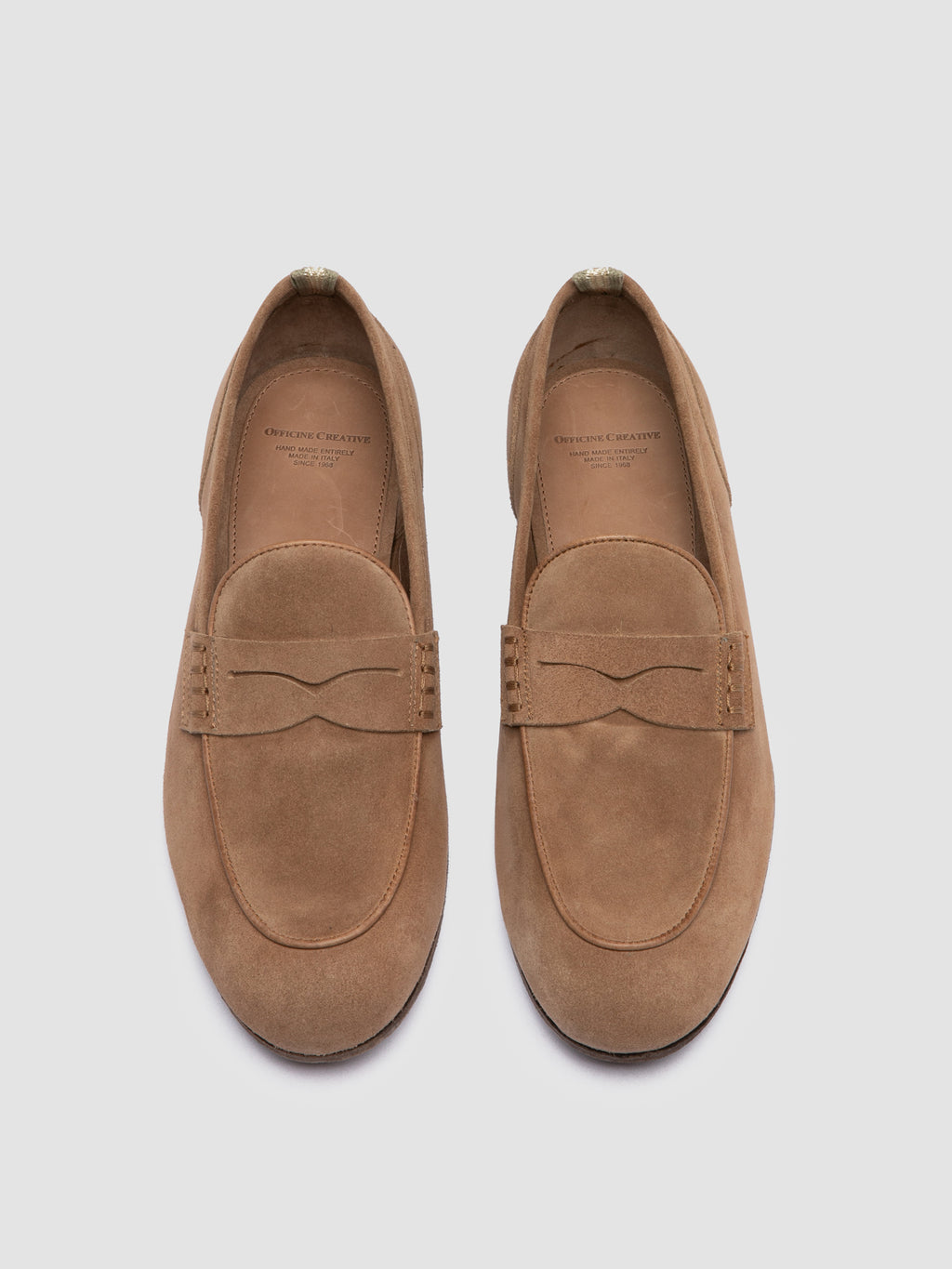 BILT 001 - Beige Suede Penny Loafers - image 2,side view