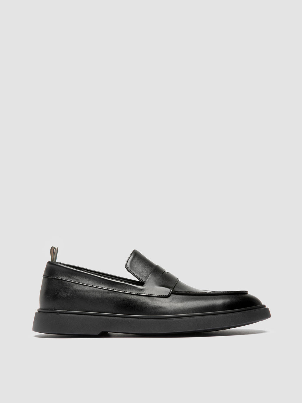 BONES 001 - Schwarze Penny-Loafer aus Leder - image 1,side view