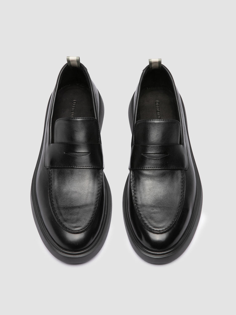 BONES 001 - Schwarze Penny-Loafer aus Leder
