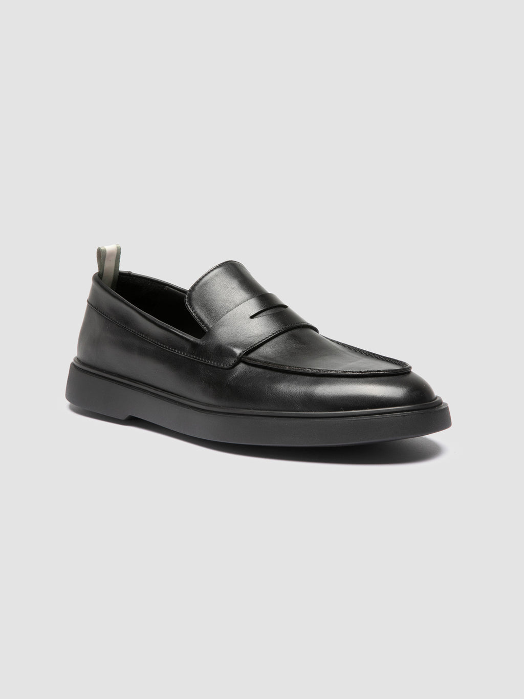BONES 001 - Schwarze Penny-Loafer aus Leder - image 3,side view