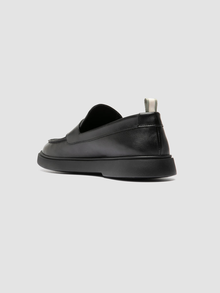 BONES 001 - Schwarze Penny-Loafer aus Leder