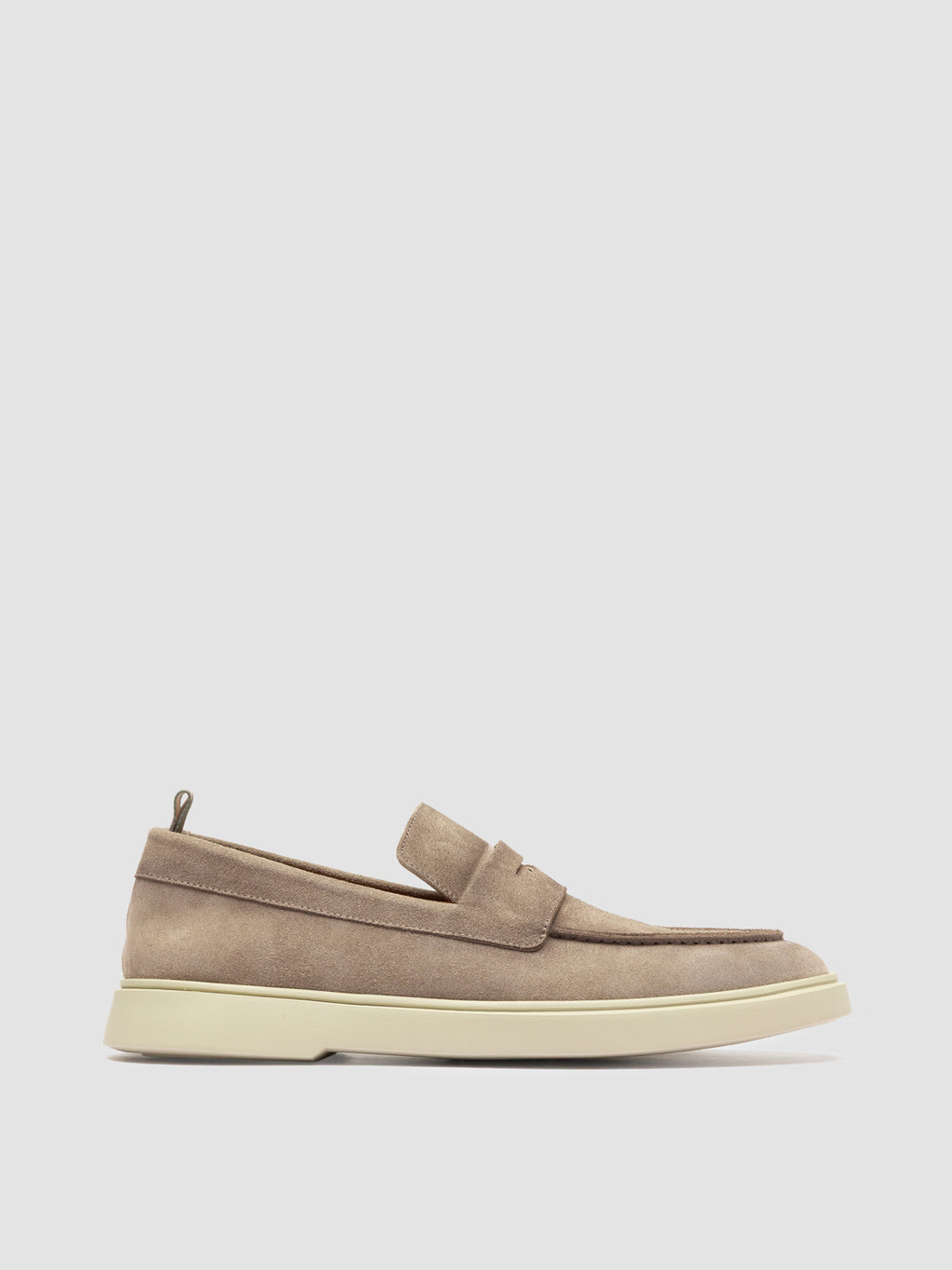 BONES 001 - Taupe Suede Penny Loafers - image 1,side view