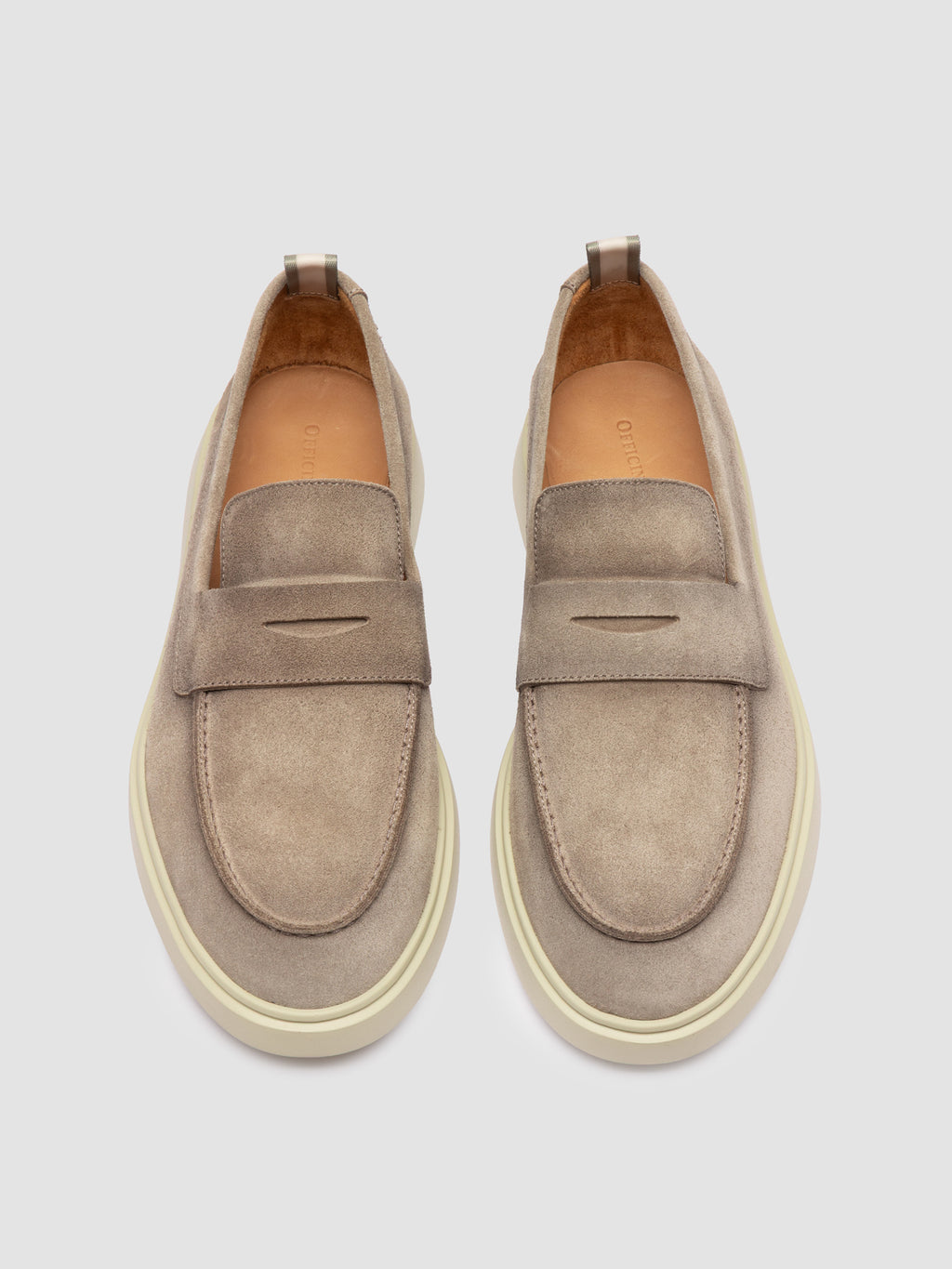 BONES 001 - Taupe Suede Penny Loafers - image 2,side view