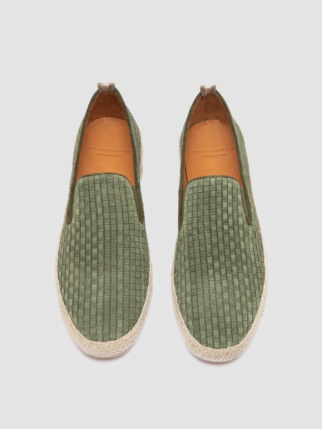 BOWLINE 001 - Green Woven Espadrille Shoes