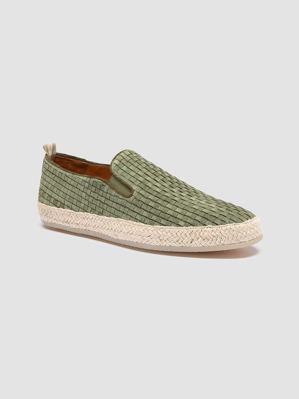 BOWLINE 001 - Green Woven Espadrille Shoes