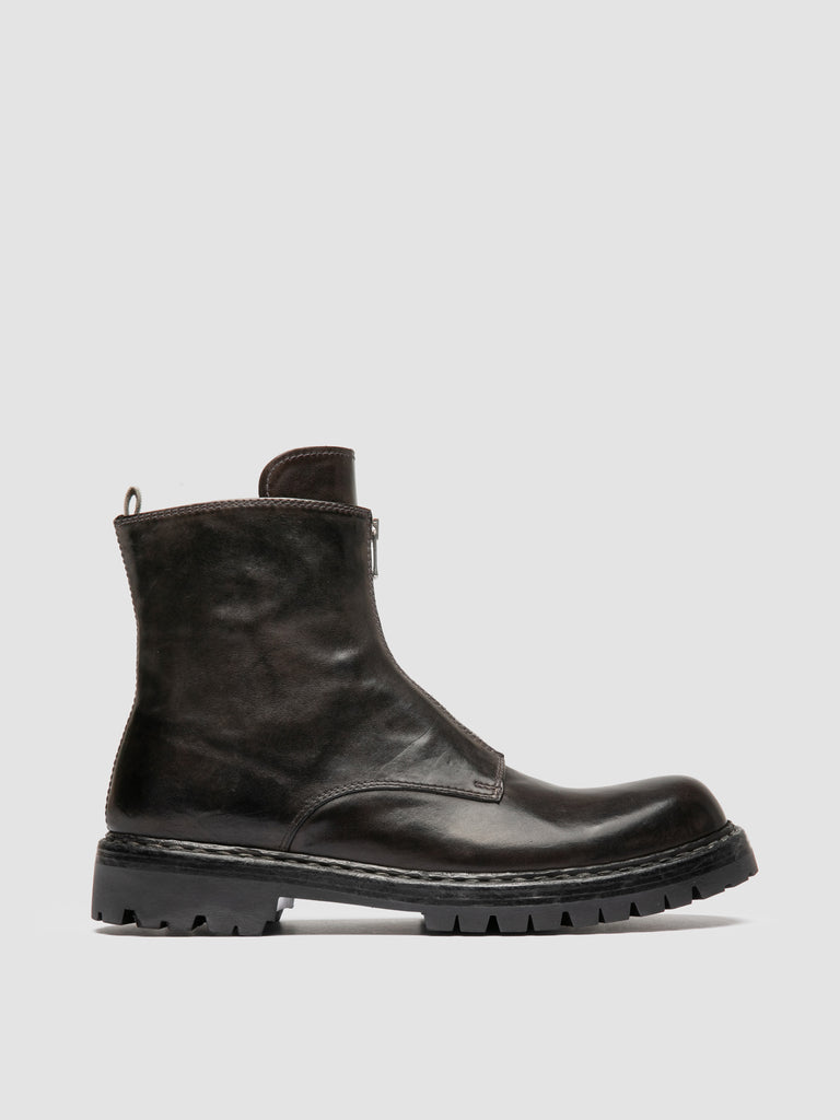 BULLA DD LUG 114 - Grey Leather Zip Boots