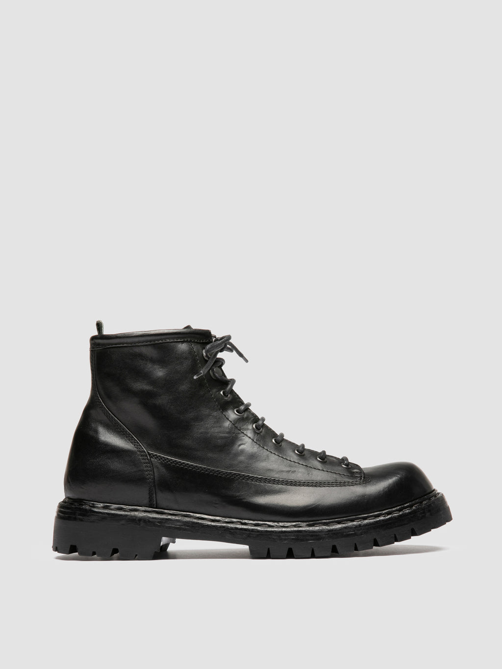 BULLA DD LUG 115 - Black Leather Lace Up Boots - image 1,side view