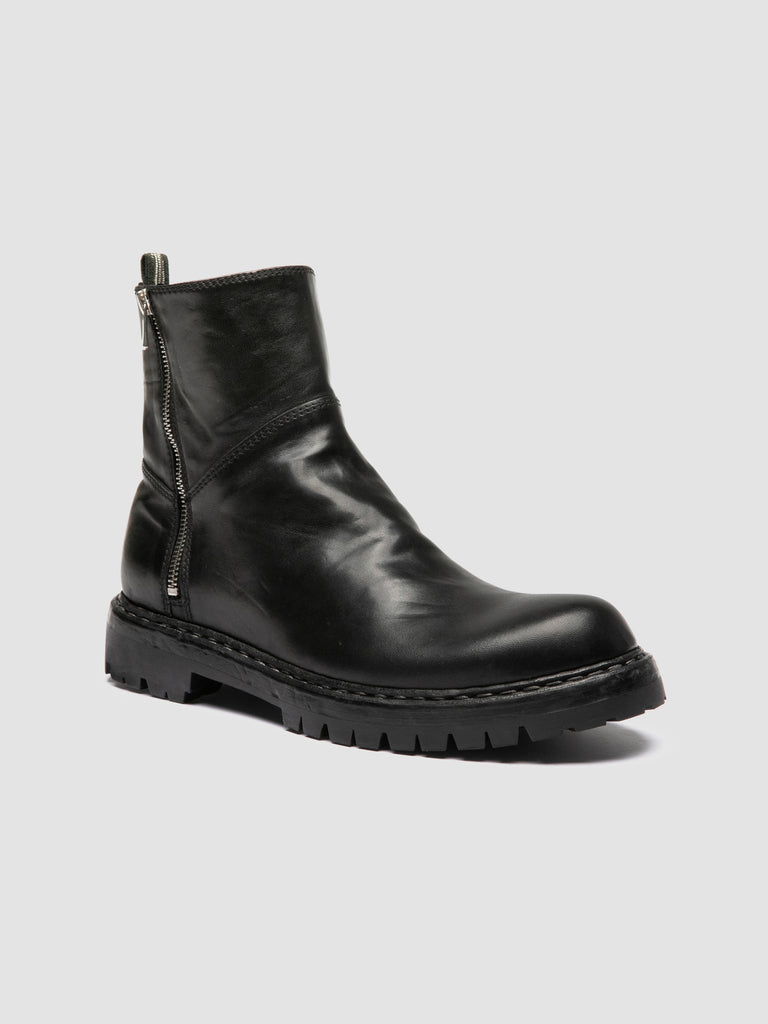 BULLA DD LUG 118 - Black Leather Zip Boots