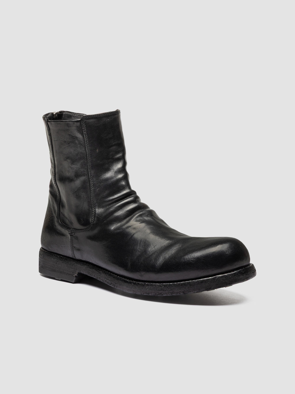 BULLA DD 104 - Black Leather Zipped Boots - image 3,side view