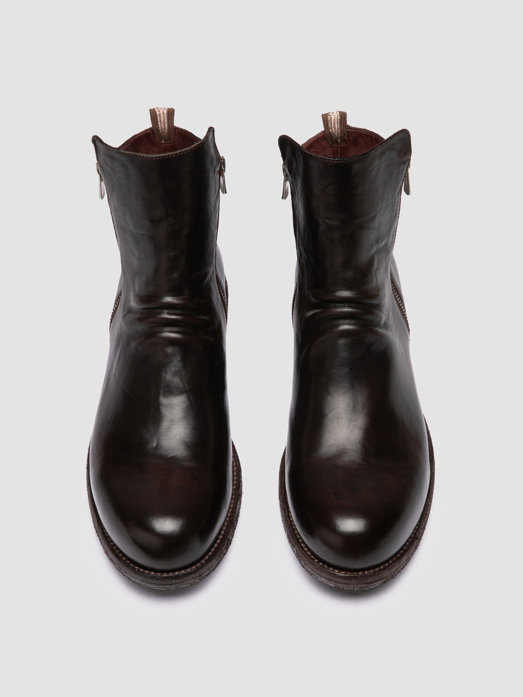 BULLA DD 105 - Brown Leather Zipped Boots - image 2,side view