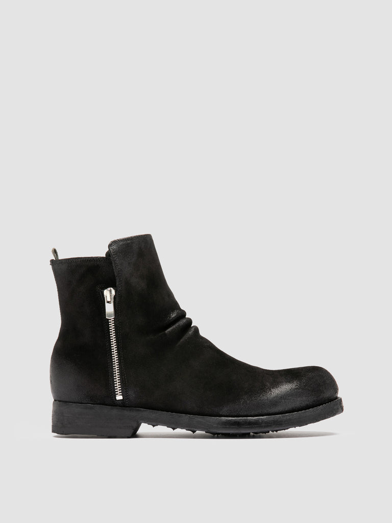 BULLA DD 113 - Schwarze Wildlederstiefel mit Reißverschluss
