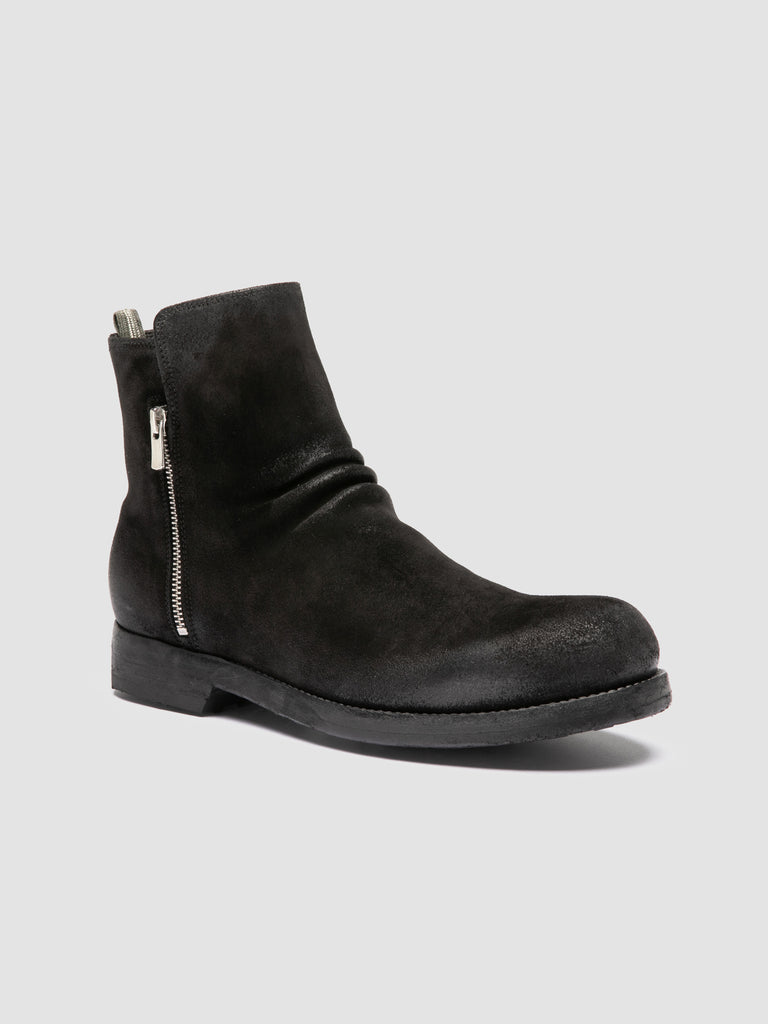 BULLA DD 113 - Schwarze Wildlederstiefel mit Reißverschluss