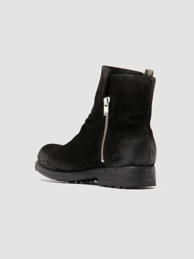 BULLA DD 113 - Schwarze Wildlederstiefel mit Reißverschluss