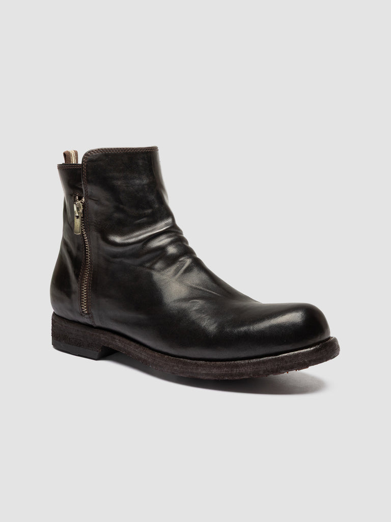 BULLA DD 113 - Braune Lederstiefel mit Reißverschluss