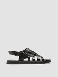 CHIOS 011 - Black Leather Sandals - thumb image 1,side view
