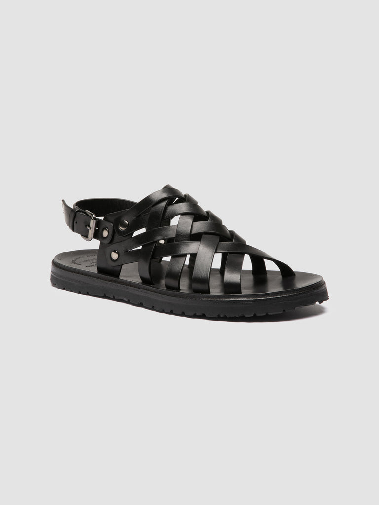 CHIOS 011 - Black Leather Sandals