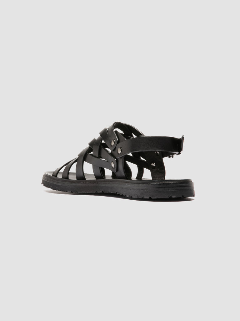 CHIOS 011 - Black Leather Sandals