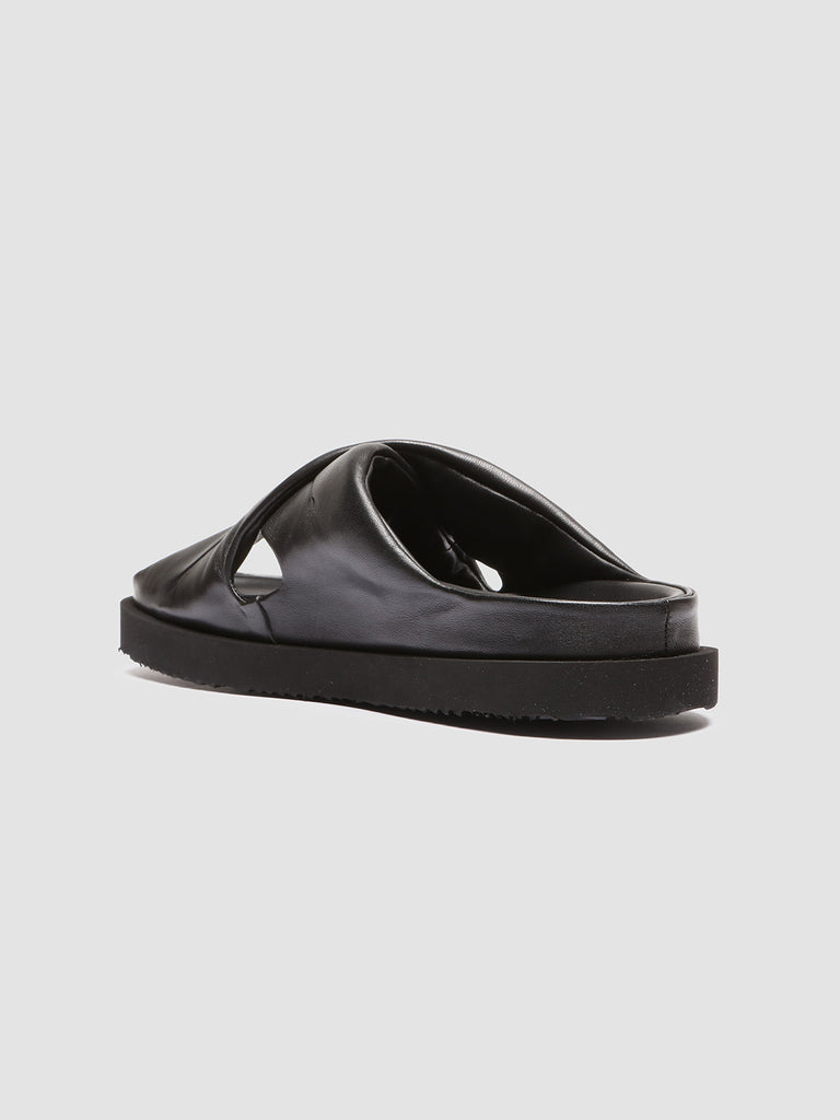 CHORA 004 - Black Leather Slide Sandals Men Officine Creative - 4