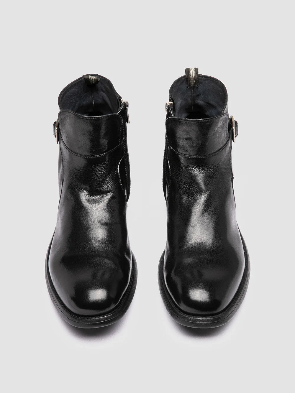 CHRONICLE 068 - schwarze Lederstiefel mit Reißverschluss - image 2,side view