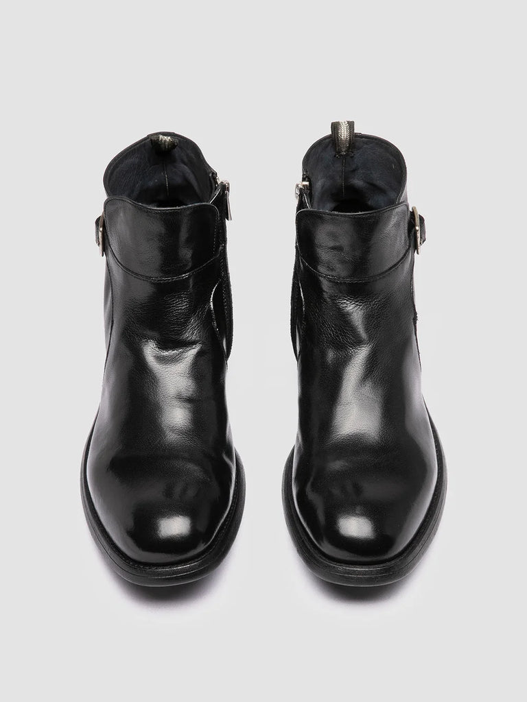 Men's Black Leather Zipped Boots: CHRONICLE 068 Officine Creative - 2