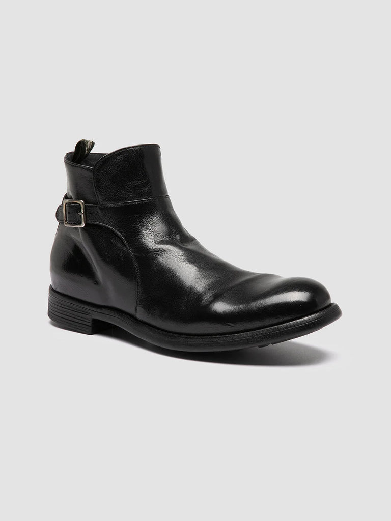 Men's Black Leather Zipped Boots: CHRONICLE 068 Officine Creative - 3