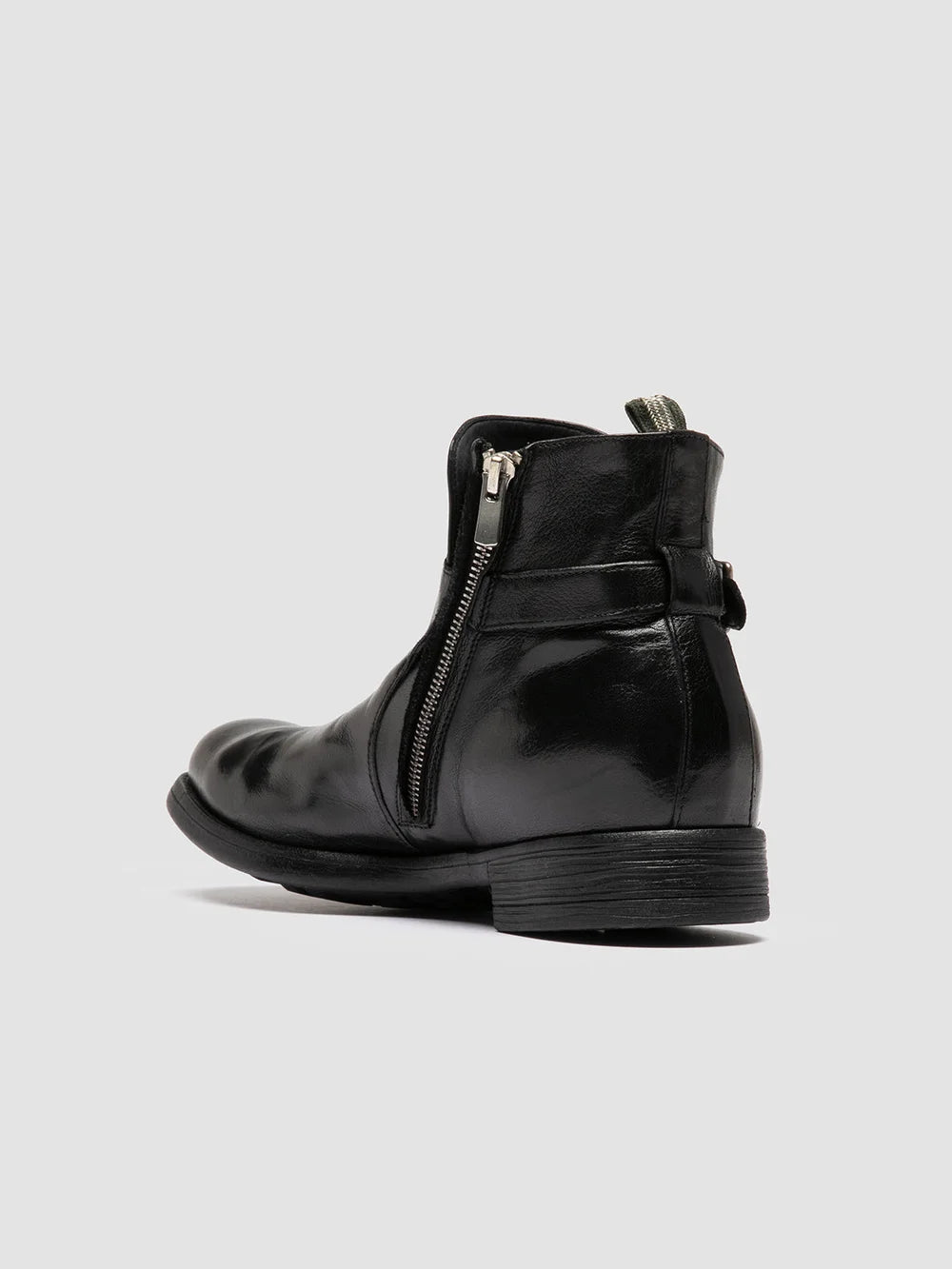 CHRONICLE 068 - schwarze Lederstiefel mit Reißverschluss - image 4,side view