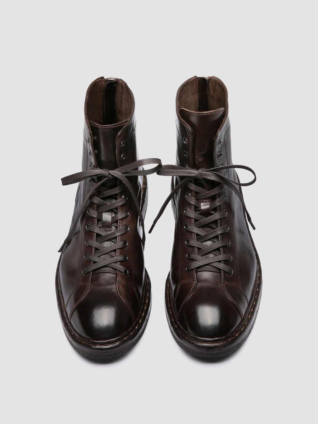 CONCEPT 001 - Brown Leather Zip Boots - image 2,side view