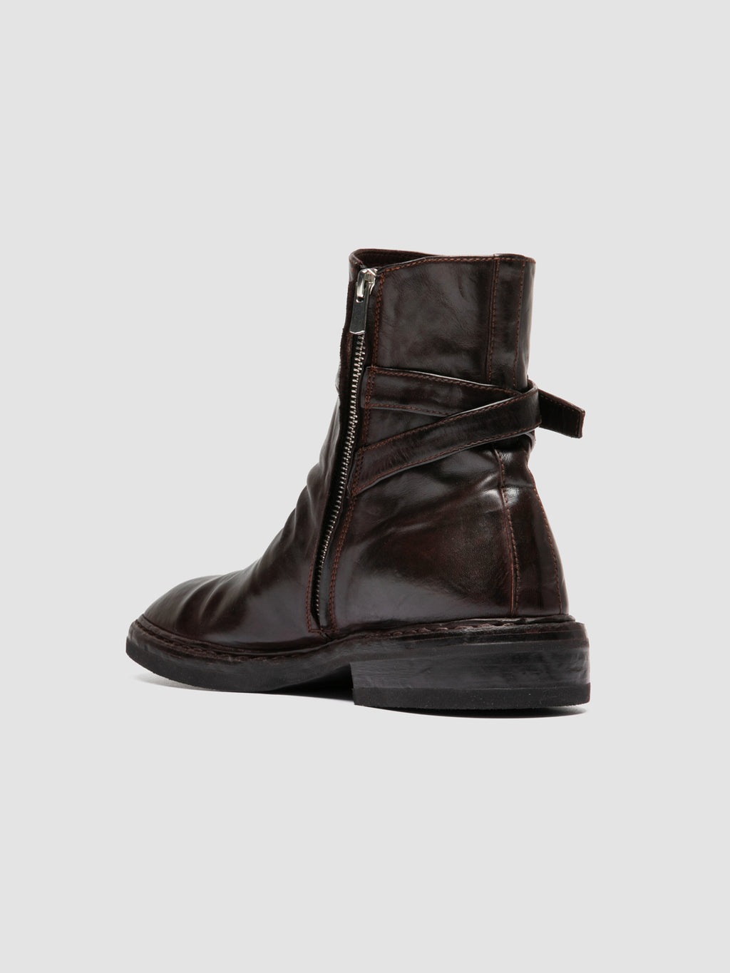 CONCEPT 003 - Burgundy Leather Zip Boots - image 4,side view