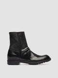 DIARY 015 - Black Stretch Leather Zipped Boots - thumb image 1,side view