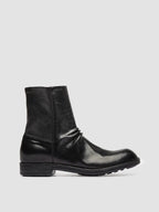 DIARY 015 - Black Stretch Leather Zipped Boots