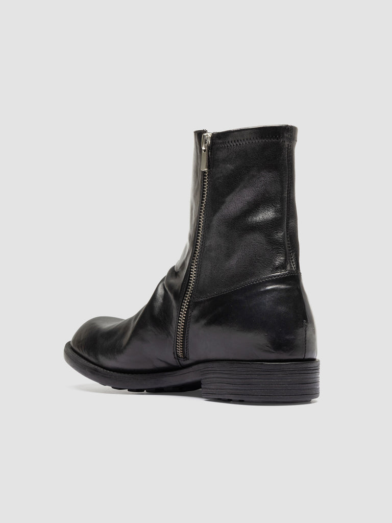 DIARY 015 - Black Stretch Leather Zip Boots