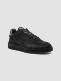 ERASER 001 - Blue Leather Low Top Sneakers - thumb image 3,side view