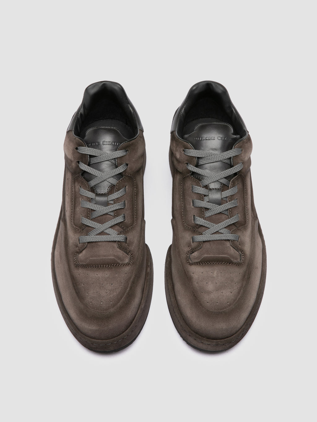 ERASER 001 - Grey Leather Low Top Sneakers - image 2,side view