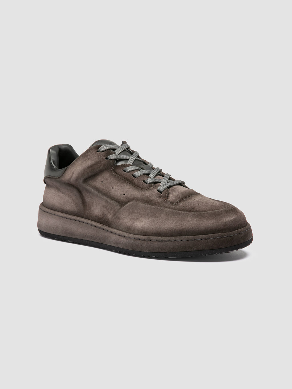 ERASER 001 - Grey Leather Low Top Sneakers - image 3,side view