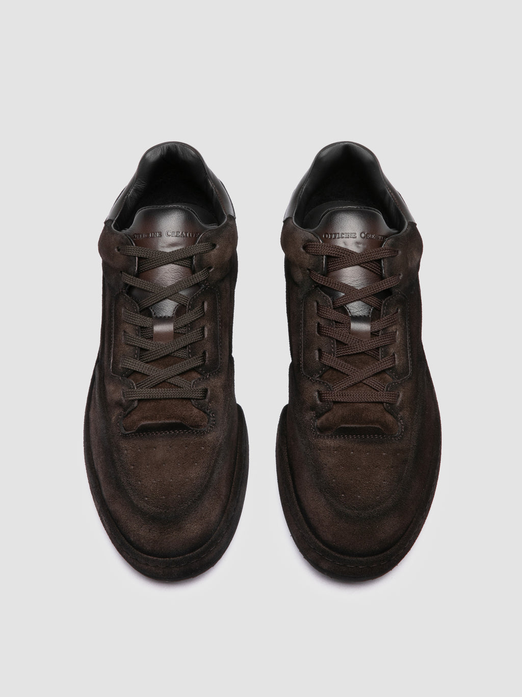 ERASER 001 - Brown Leather Low Top Sneakers - image 2,side view