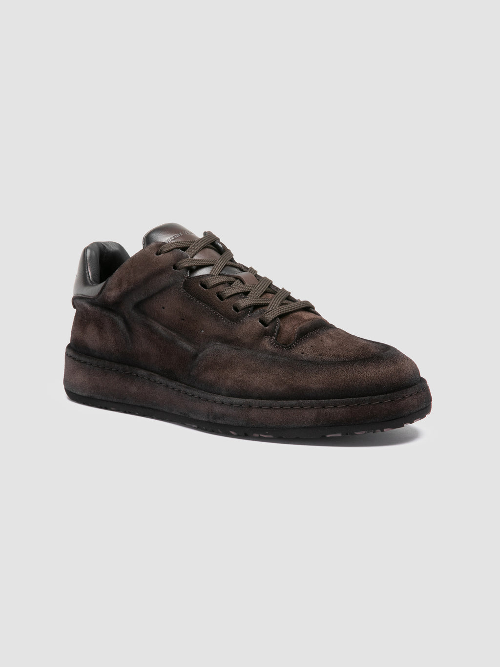 ERASER 001 - Brown Leather Low Top Sneakers - image 3,side view