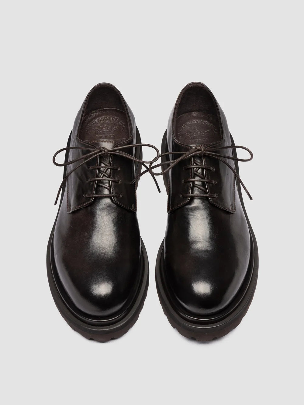 EVENTUAL DD 101 - Brown Leather Derby Shoes - image 2,side view