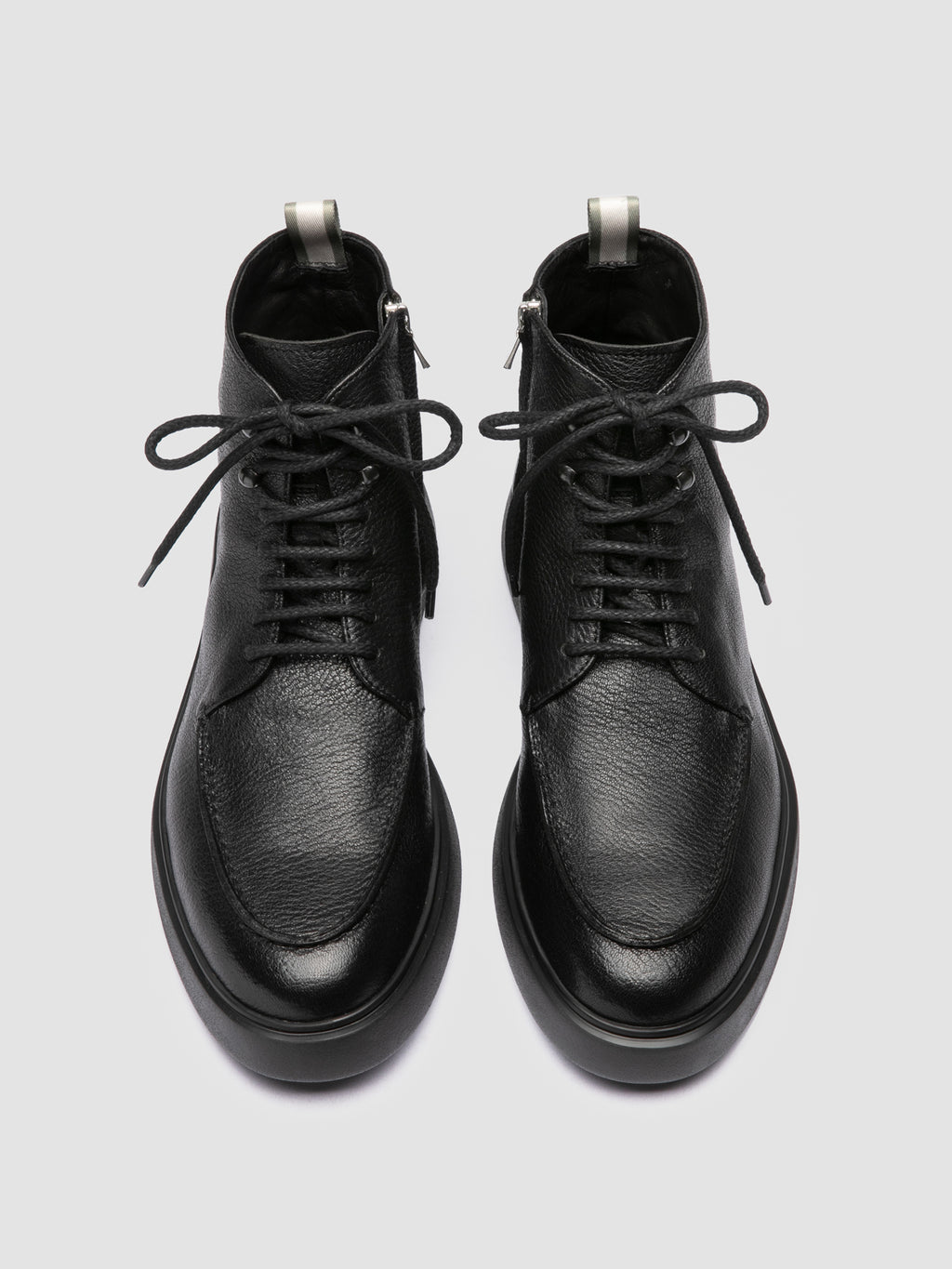 FRAME 004 - Black Leather Lace-up Boots - image 2,side view