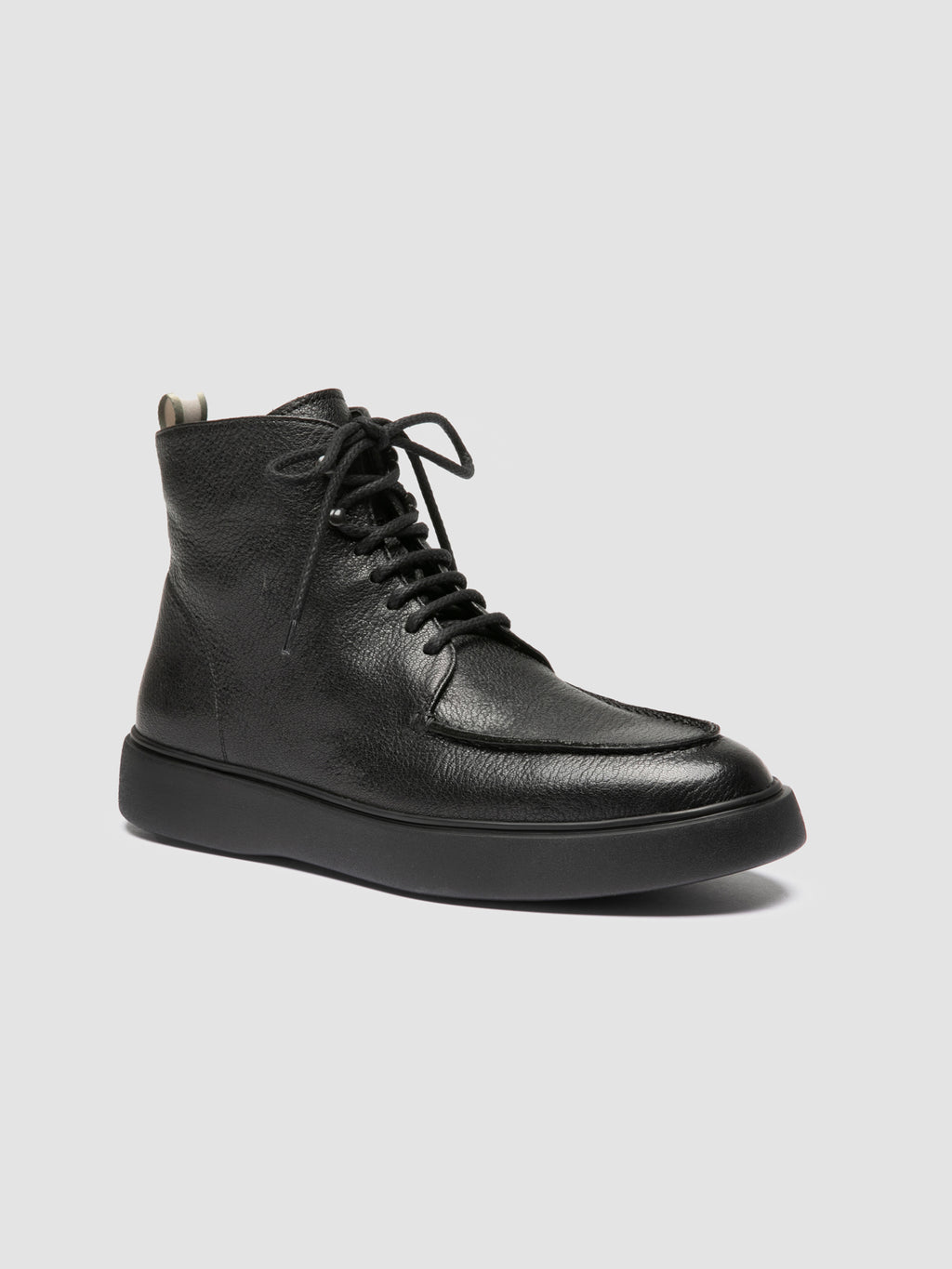FRAME 004 - Black Leather Lace-up Boots - image 3,side view