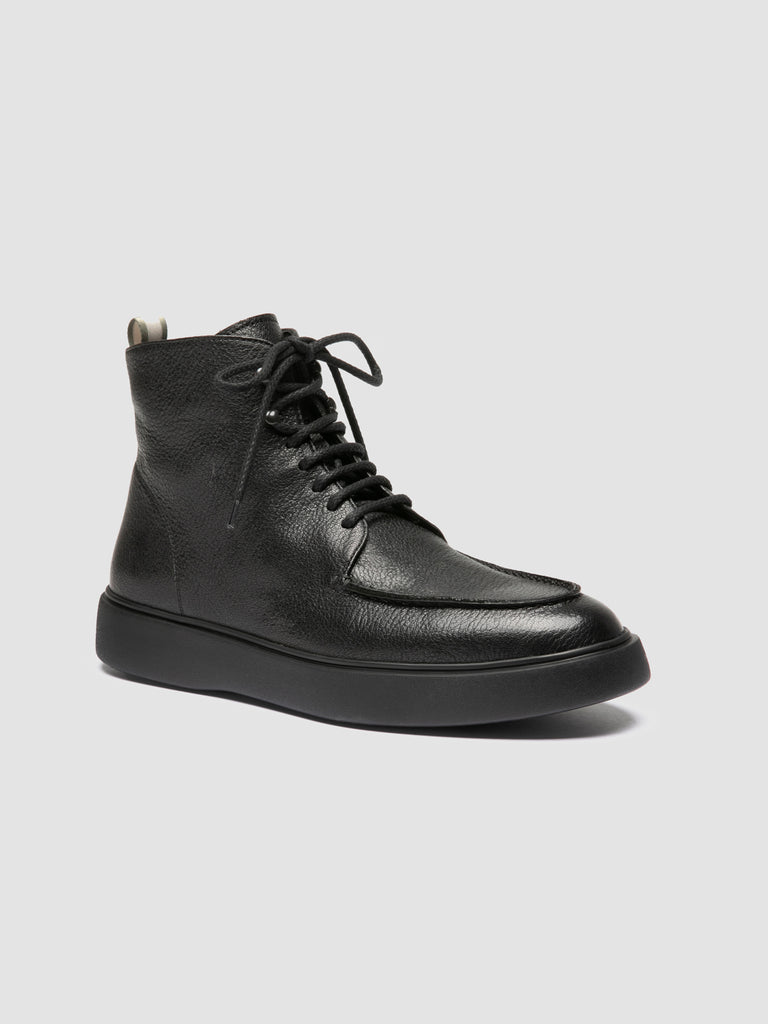 FRAME 004 - Black Leather Lace-up Boots