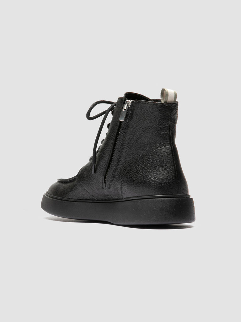 FRAME 004 - Black Leather Lace-up Boots