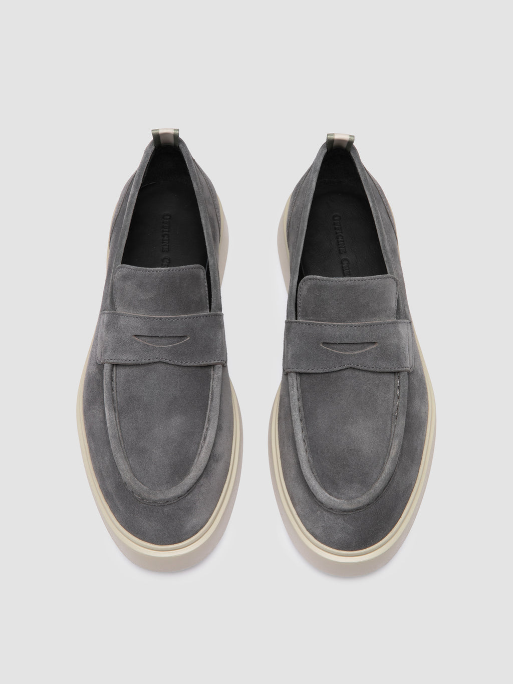 FRAME 015 - Grey Suede Penny Loafers - image 2,side view