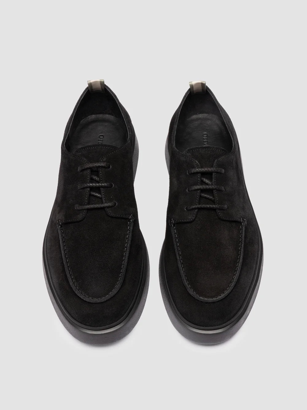 FRAME 019 - Schwarze Derby-Schuhe aus Wildleder - image 2,side view