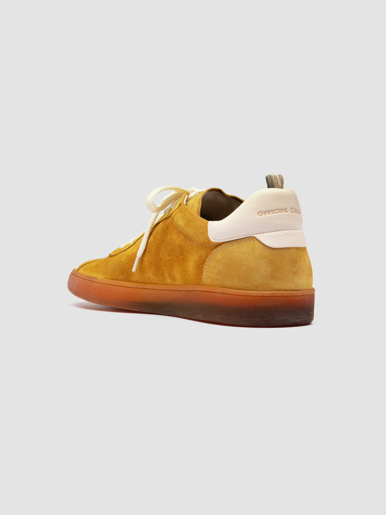 GINNASIO 001 - Yellow Leather and Suede Sneakers
