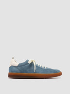GINNASIO 001 - Blue Leather and Suede Sneakers